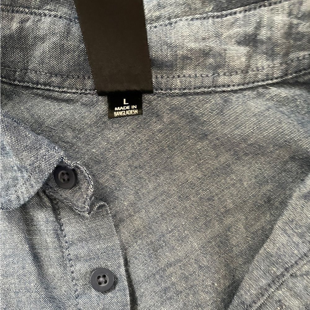BURNSIDE Button Down Shirt Blue Size Large - Picture 4 of 4